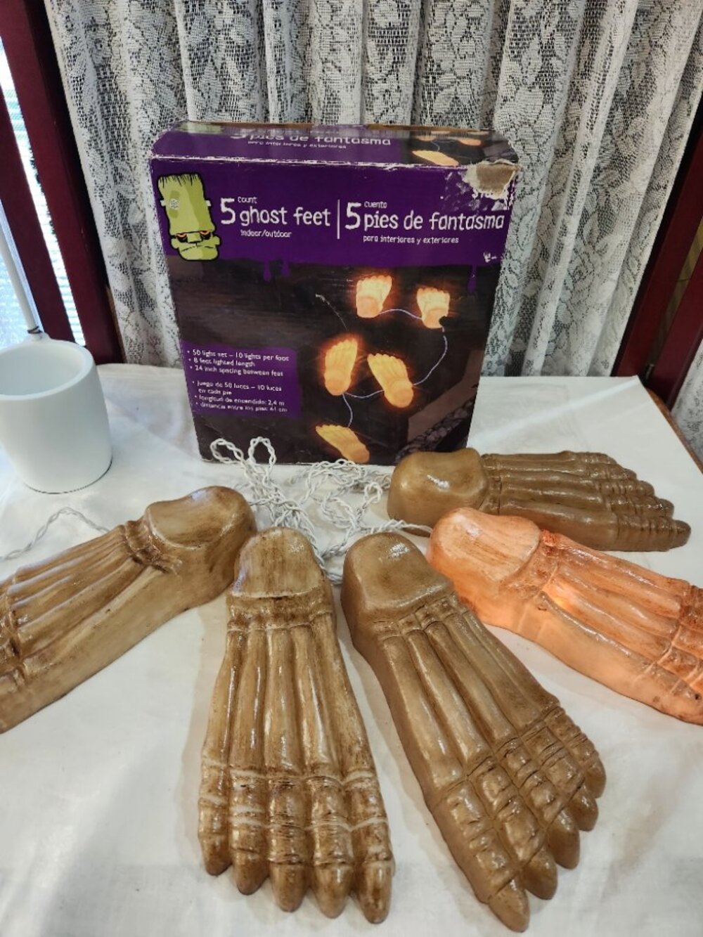 Halloween 5 count Life Size Blow Mold Ghost Feet